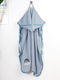 Dimcol Βρεφική Κάπα-Μπουρνούζι με Κουκούλα Bear Sky Blue 75x85εκ.