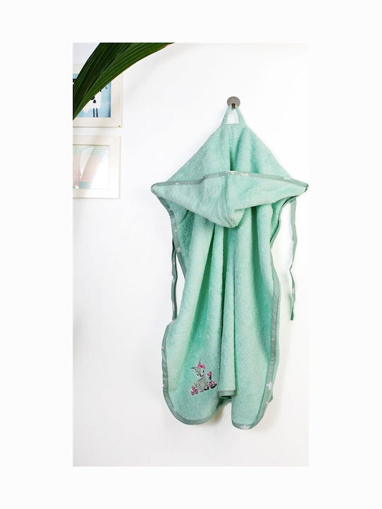 Dimcol Baby Hooded Towel Deer Mint 75x85cm