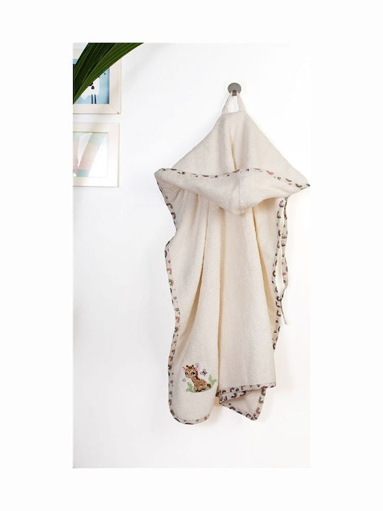 Dimcol Baby-Badetuch mit Kapuze Giraffe Ecru-Mu...