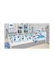 Dimcol Σετ Σεντόνια Μονά Βαμβακερά White-blue 160x240cm 3τμχ