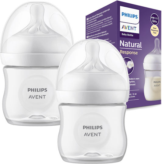 Philips Σετ Πλαστικά Μπιμπερό Avent SCY900/01 Κατά των Κολικών με Θηλή Σιλικόνης Λευκό 125ml