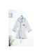 Dimcol Kids Hooded Bathrobe White-sky Blue