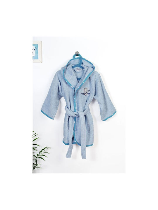 Dimcol Kids Hooded Bathrobe Sky Blue