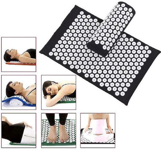 Matte Massage Akupressur für den Nacken, den Rücken, die Beine & den Körper Schwarz