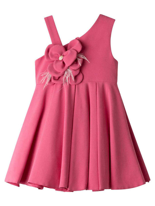 Εβίτα Παιδικό Φόρεμα Αμάνικο Floral Ροζ