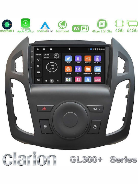 Clarion Gl300+ Серия 4core Android11 4+64gb Ford Transit Connect 2013-2018 Навигация Мултимедийна Таблетка 9" U-gl34-fd2854