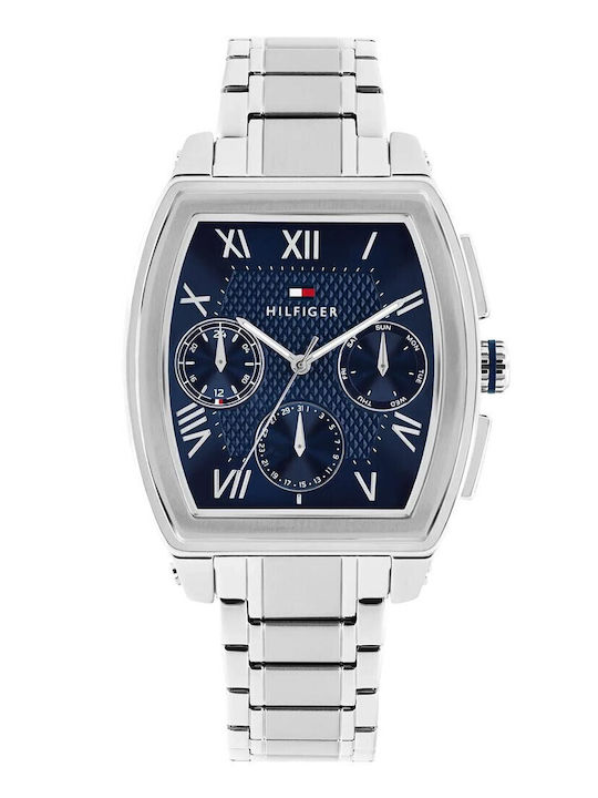 Tommy Hilfiger Oxford Ceas Barbatesc cu Baterie cu Brățară din Metal Argintie