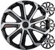 Amio Set Wheel Hubcaps 14 Inches Model Evo Black Silver Set 4 Pieces Box 9740/am