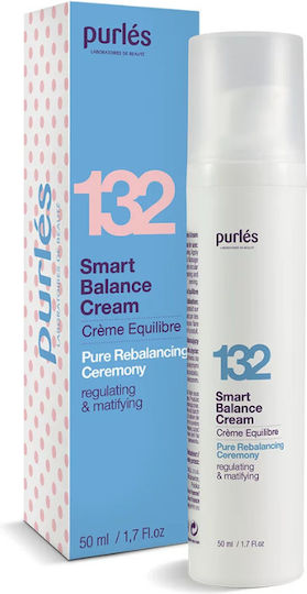 Purlés 132 Smart Balance Cremă de Față Hidratantă și Reconstrucție Împotriva Acneei cu Acid Hialuronic și Niacinamidă 50ml