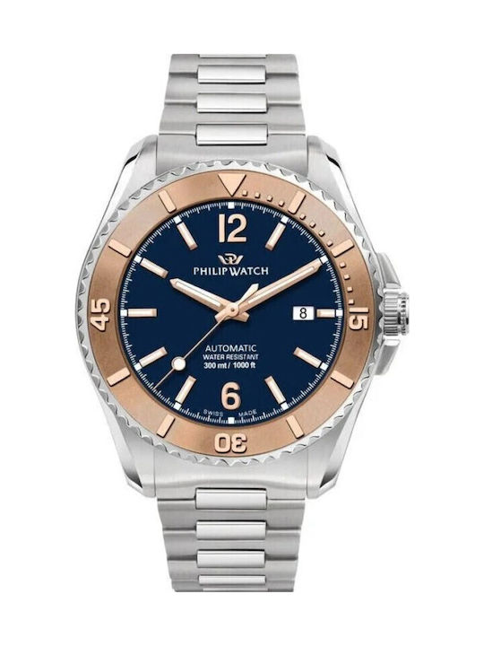 Philip Watch Men's Watch Battery with Silver Metal Bracelet