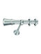Enis by Domus Metallic Curtain Pole Limnos Double with Rail 160cm Nickel Matte-Chrome
