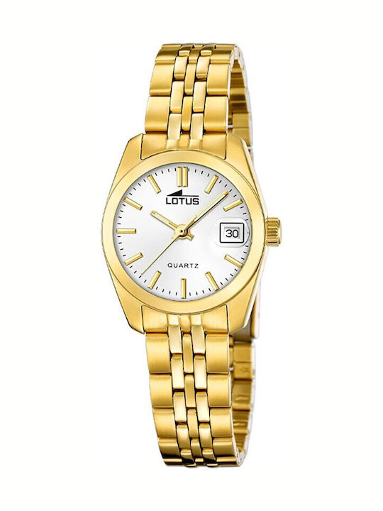 Lotus Watches Γυναικείο Ρολόι Μπαταρίας με Χρυσό Μεταλλικό Μπρασελέ