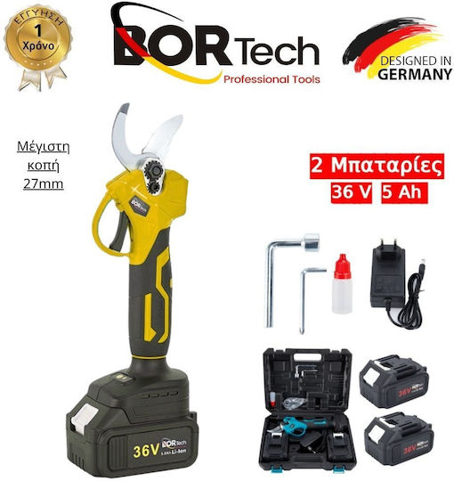 Homeone Ψαλίδι Κλαδέματος Μπαταρίας 36V με Μέγιστη Διάμετρο Κοπής 27mm σε Βαλιτσάκι Μεταφοράς