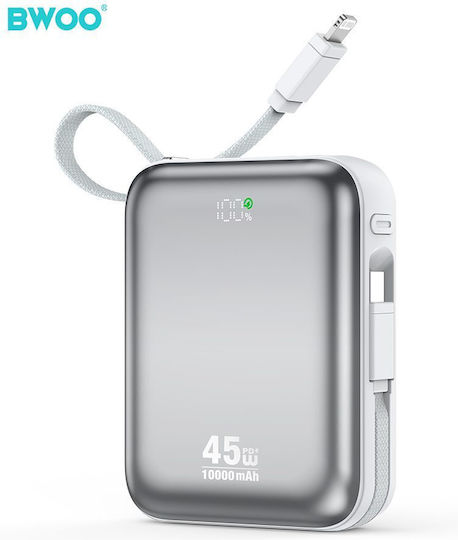 BWOO P77 Power Bank 10000mAh 45W Γκρι