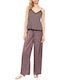 Women's Fabric Trousers Striped Bordeaux