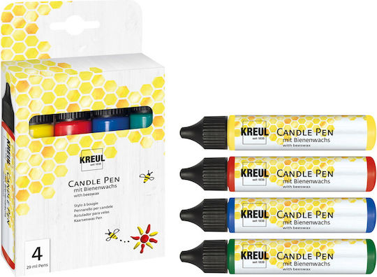 Σετ Χρώματα-στυλό Διακόσμηση Κεριών Kreul Candle Pen 4 Τεμ
