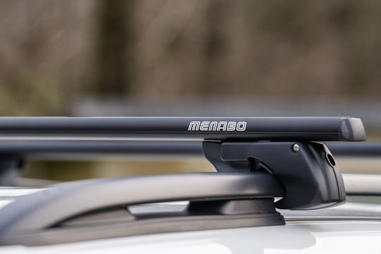 Menabo Aluminum Roof Bars Sherman XL Black 135 cm Black Color Fiat Stilo Station Wagon 5 Doors 2001>2010 Raised Rails Parallel Bars Empty 2 Pieces 12290/mb Mp.12290/mb-57