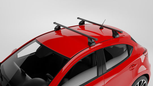 Menabo Complete Set Car Roof Bars Iron Omega M 112 Cm Black Mitsubishi Lancer Vii 4 Doors 1995>2000-2 Pieces 10590 Mb+12670 Mb Mp.mit.12670/mb-omg-2