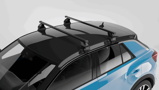 Menabo Complete Set Car Roof Bars Iron Omega L 130 Cm Black BMW X3 E83 5 Doors 2004>2010 2 Pieces 9720 Mb+12680 Mb Mp.bm.12680/mb-omgb-22