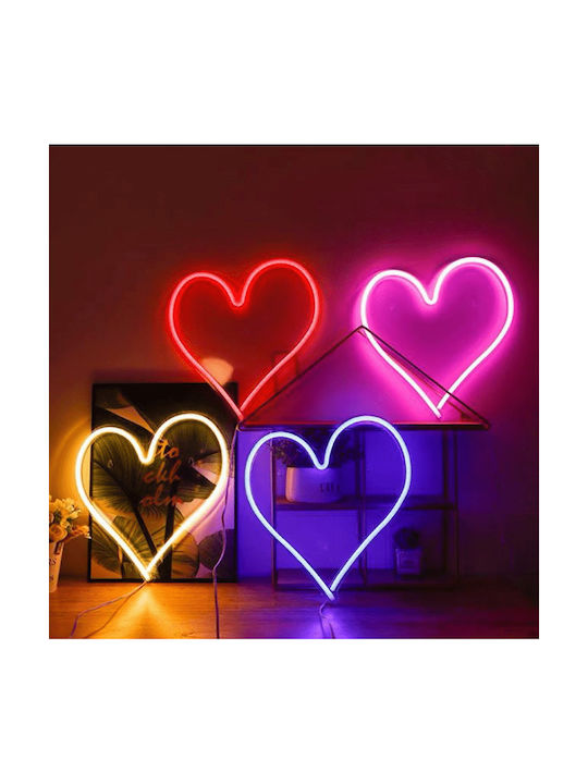 Dekorative Lampe Herz Fuchsie