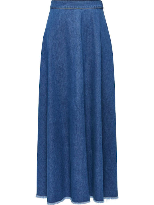 Only Дънково Maxi Пола Medium Blue Denim