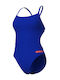 Badeanzug Sport Neon Blau-Team Orange