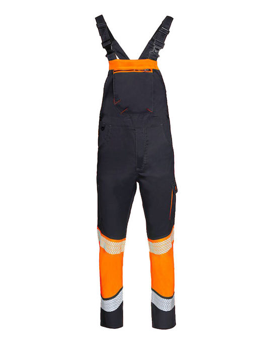 Stenso Work Coveralls Dungarees & Reflective Tapes Orange
