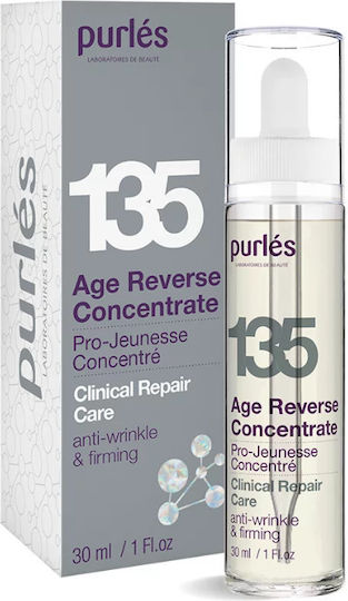 Purlés 135 Age Reverse Clinical Repair Care Serum Anti-îmbătrânire Pentru Față cu Vitamina E și Colagen pentru Detoxifiere și Tonifiere 30ml