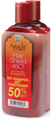 Agadir Hair Shield 450 Seturi Pentru Par Reconstrucție și Hrană Pentru Toate Tipurile cu Șampon și Balsam 2 Bucăți