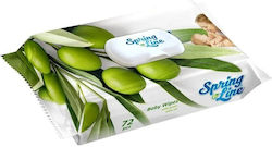 Șervețele Umede Extract de Ulei de Măsline Spring Line Pop Up 72 Bucăți În Cutie Cu Capac Șervețele Umede Extract de Ulei de Măsline Spring Line Pop Up 72 Bucăți În Cutie Cu Capac