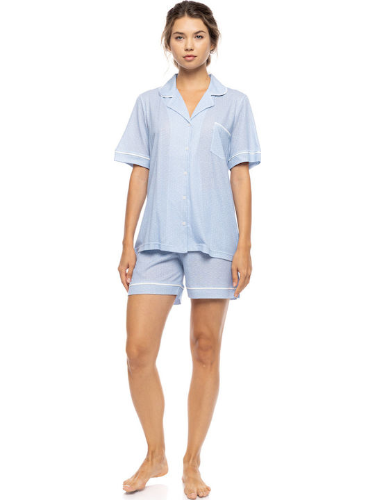 Pink Label Summer Women's Pajama Set Blue