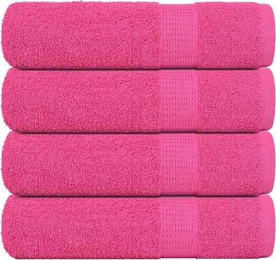 vidaXL Set of 4 Hotel Bathroom Towels 140x70cm Pink