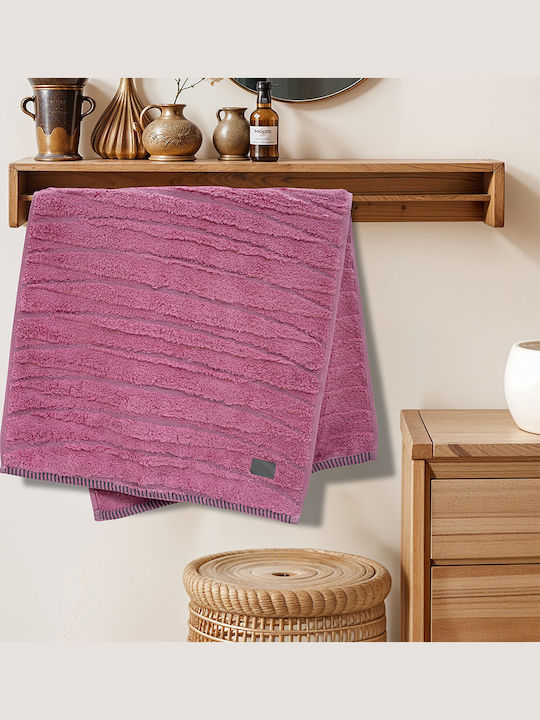 Lino Home Πετσέτα Προσώπου Loomline 50x100εκ. Κοραλί Βάρους 600gr/m²