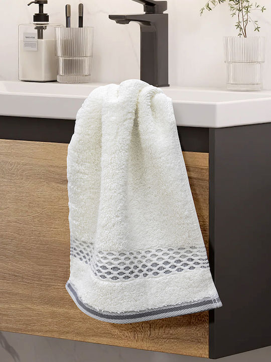Lino Home Hand Towel Igalo 30x50cm White/Silver...