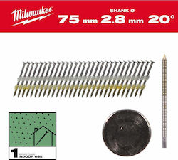 Milwaukee Nägel 20° Ringförmige Runde Kopf Leuchtend 75mm 1750 Stück M18 Ffn21
