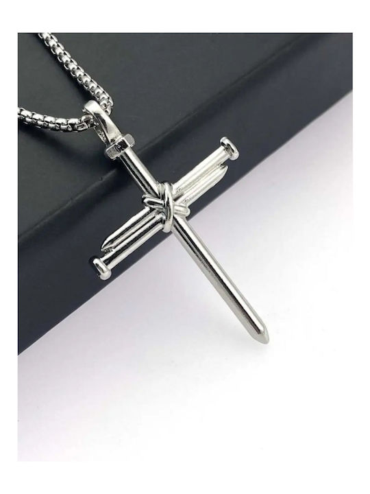 Crucifix Bărbat Din Oțel Fără Lanț
