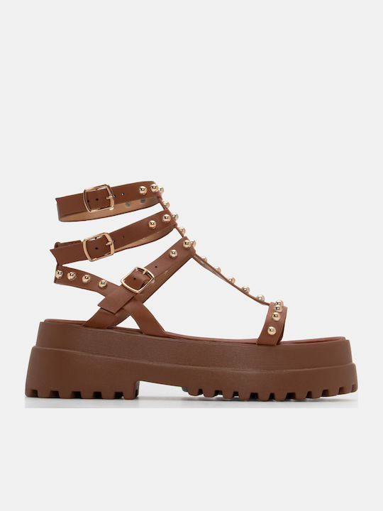 Luigi Дамски Сандали Flatforms Кафяви
