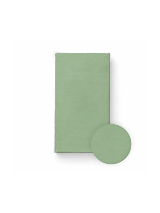 Bocioland Cearșaf pentru bebeluși Pentru Patut Flanelă cu Cauciuc Verde 120x60buc
