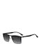 Boss Unisex Sunglasses with Black Metallic Frame and Black Lens