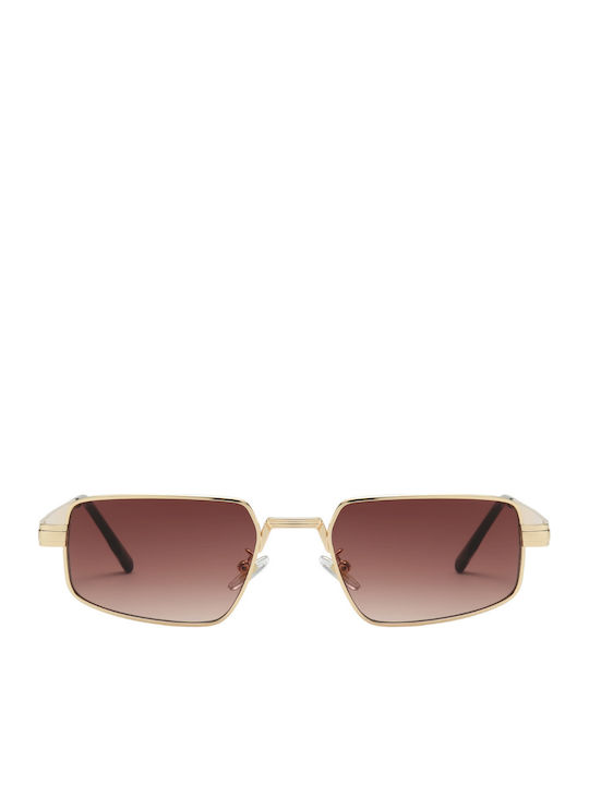 Carito Unisex Sunglasses with Gold Metallic Fra...