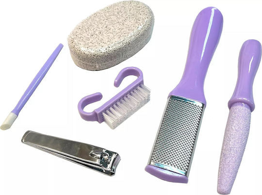 Set Pedichiură Unghii Piatră Pumice Răzătoare Pilă Tob 6 Bucăți