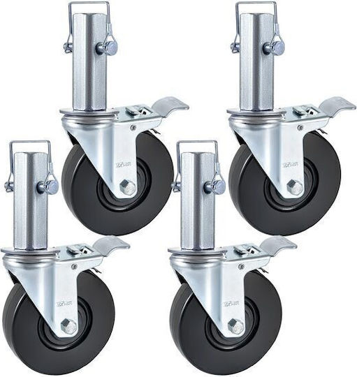 Vivatechnix Roata de mobilier din Metal în Culoare Gri 12.7x4cm 4buc