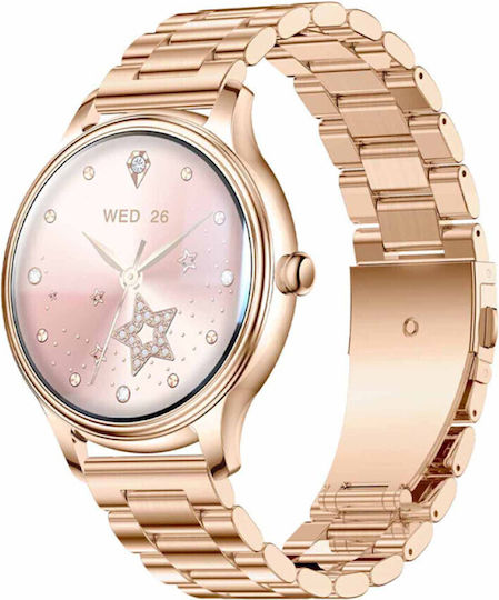 Colmi L28 Smartwatch (Gold + Gold Steel Strap)