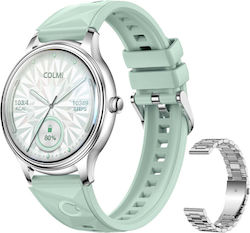Colmi L28 Smartwatch (Silver-green + Silver Steel Strap)