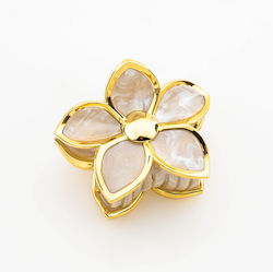 Claw Clip Flower Marble-Ecru Look