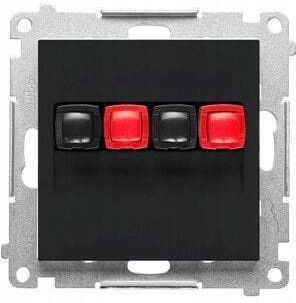 Simon 55 Speaker Socket 2-fold Module Wires Cross Section Input Output 2,5 Mm2 Matt Black Tgl2.01/149