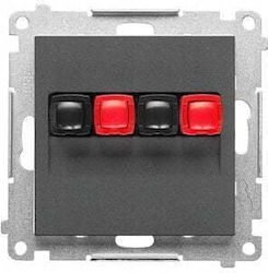 Simon 55 Priză Difuzor Modul Dublu Secțiune Fir Intrare Ieșire 2.5 Mm2 Grafit Mat Tgl2.01/116