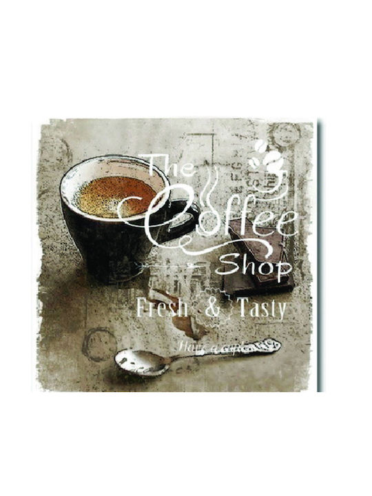 "coffee Shop" Πινακας Καμβα 28x28x1,5cm