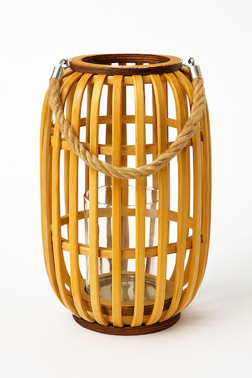 keleman Laterne Rattan Braun 17x17x29cm 1Stück