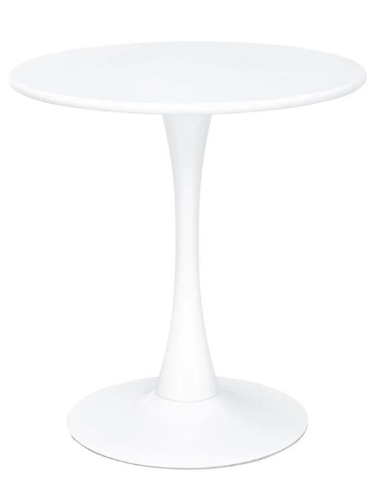 Round Table Metallic White 70x70x73cm